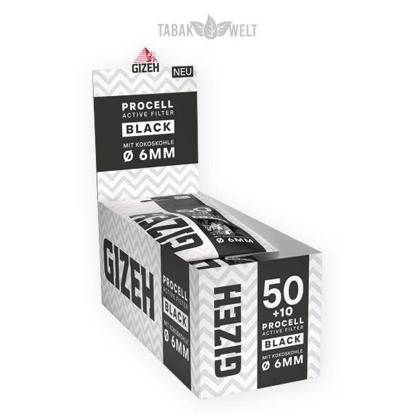 Gizeh Black Aktivkohlefilter Procell Active Filter Box 10 x 60 Stuck